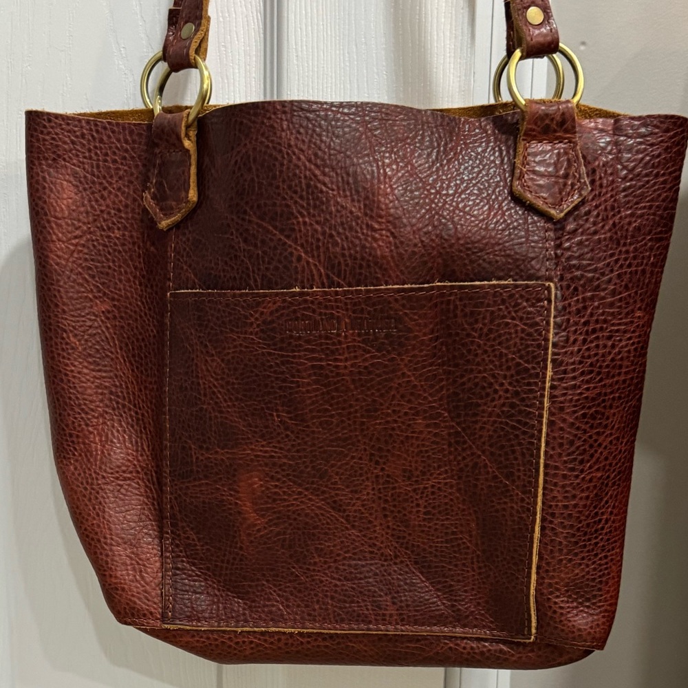 Portland Leather, market tote and cinnamon bear gently used